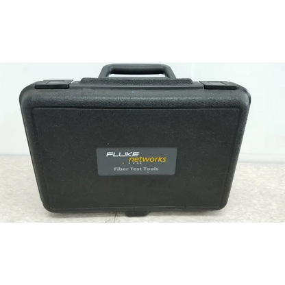 Black plastic carrying case for fluke networks fiber optic source fos 850 1300 with cables and secure storage
