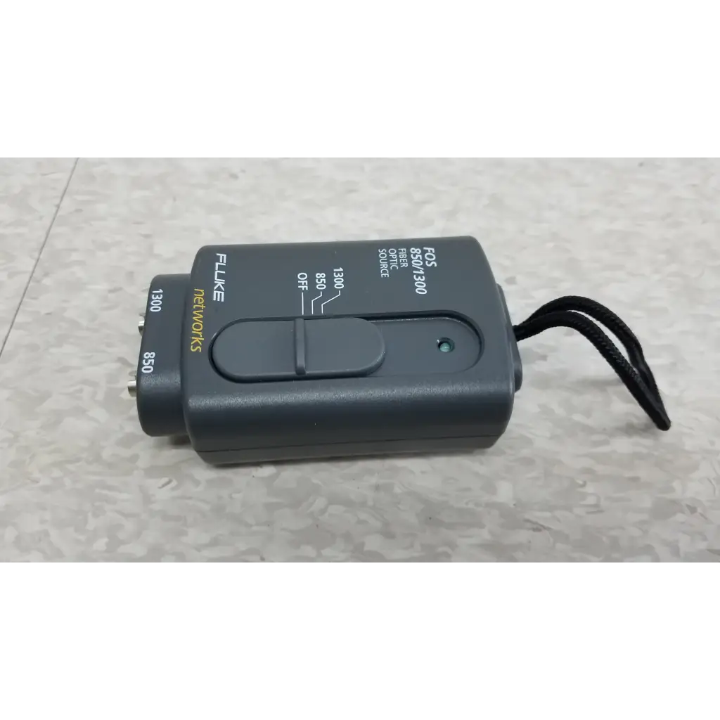 Black fluke networks fos 850/1300 fiber optic source device with black braided cord for fiber optic testing and installation