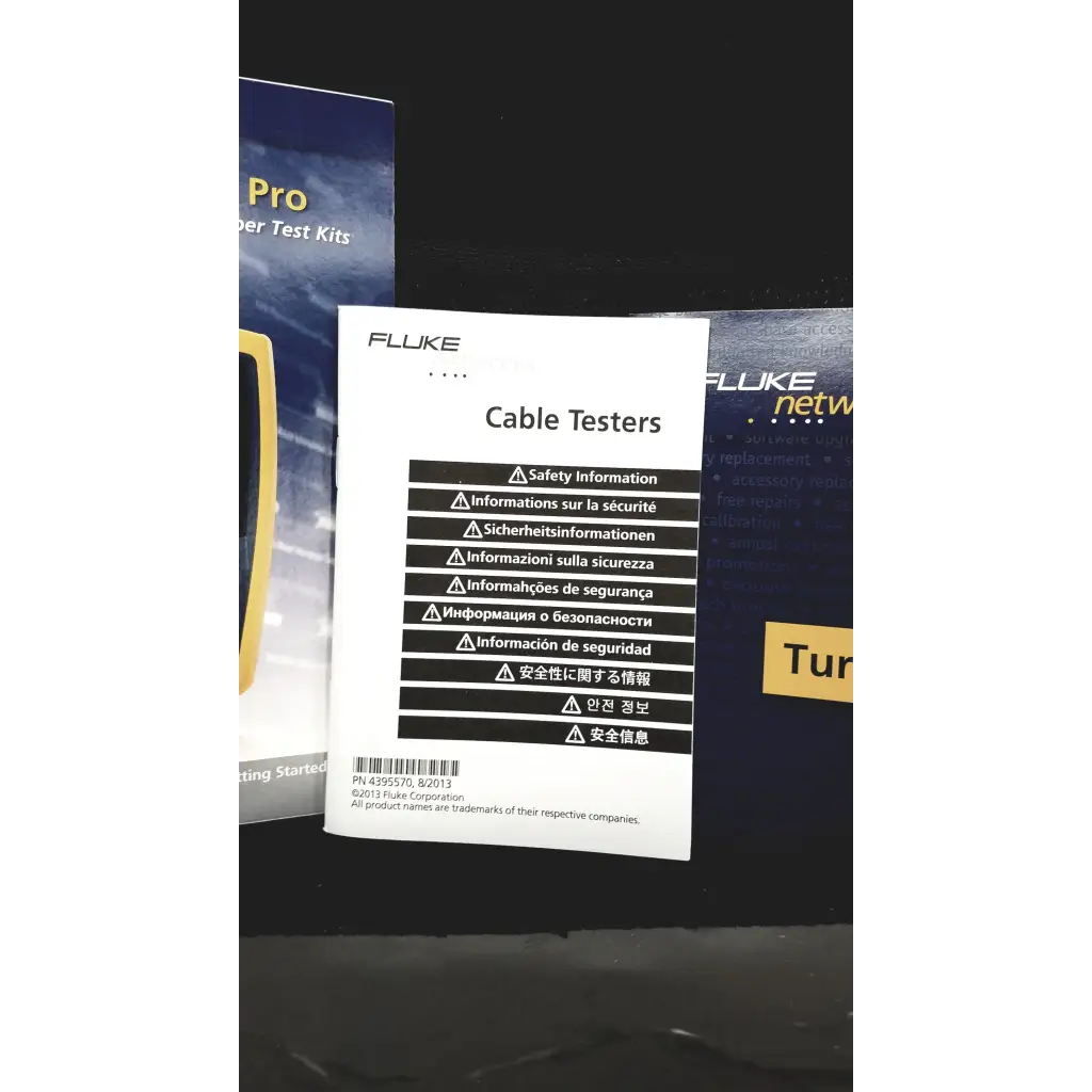White paper manual for fluke networks ftk1300 simplifiber pro fiber optic test kit with multilingual safety info and barcode