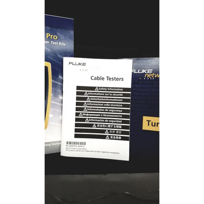 White paper manual for fluke networks ftk1300 simplifiber pro fiber optic test kit with multilingual safety info and barcode