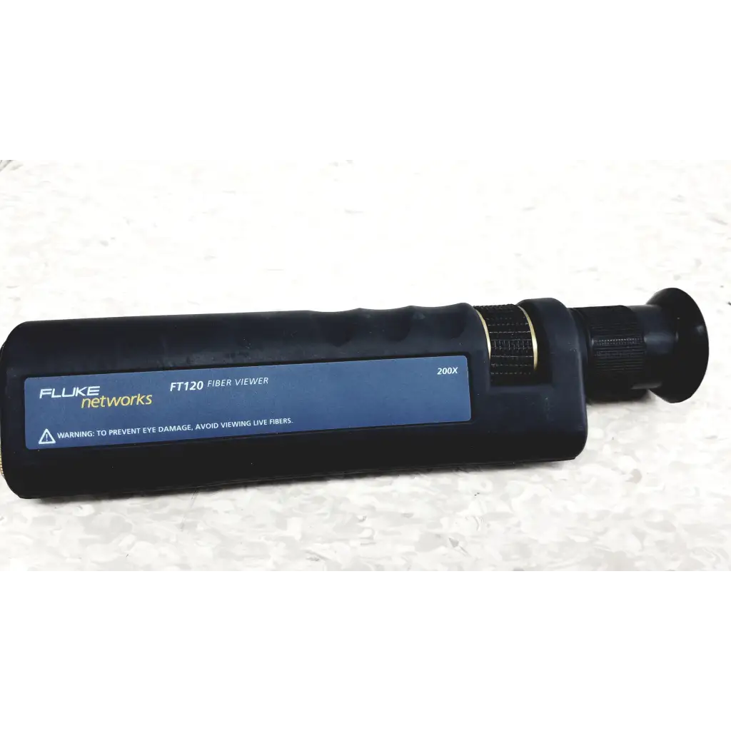 Black fluke networks ft120 fiber viewer with textured grip and magnified lens in ftk1300 simplifiber pro test kit