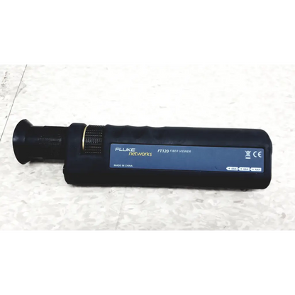 Black fluke networks ft120 fiber viewer with textured grip and blue label in ftk1300 simplifiber pro fiber optic test kit