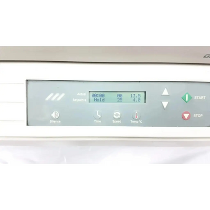 White control panel with digital display and function buttons on forma scientific orbital shaker 4518 scientific orbital shaker