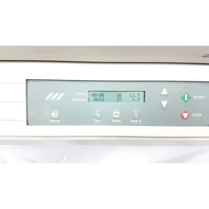 White control panel of forma scientific orbital shaker 4518 with digital display and function buttons for precise shaking