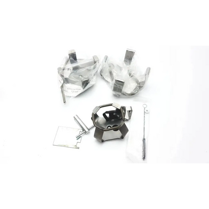 Silver metallic hexagonal gas stove burner with black rubber gasket on forma scientific orbital shaker 4518 scientific orbital shaker