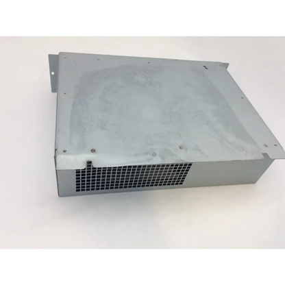 Gray metal server rack with perforated ventilation grille front for fuji clearview xg5000 power supply sn 67028032