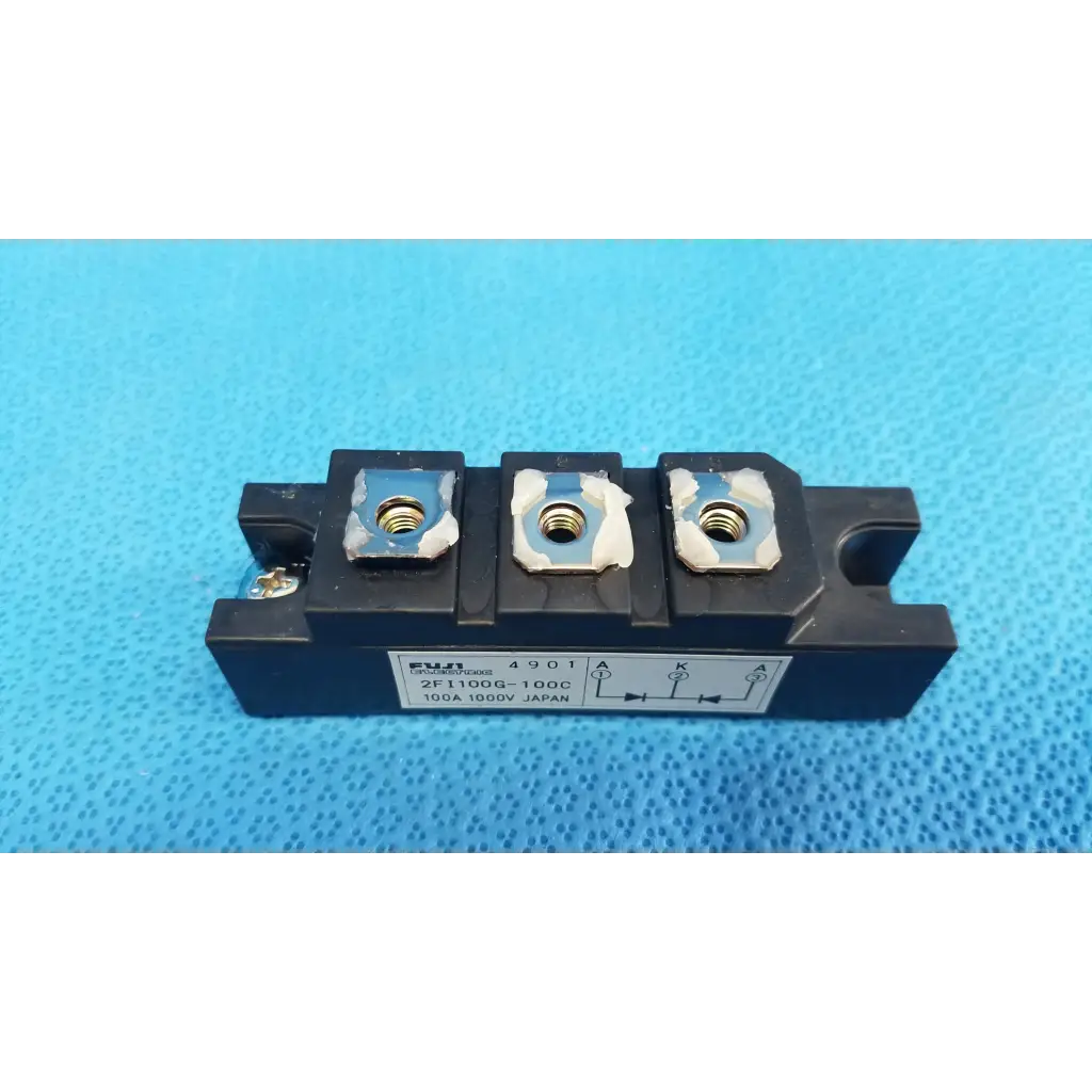 Black rectangular fuji electric power diode module dual diode block 100a 1000v with three silver terminal screws