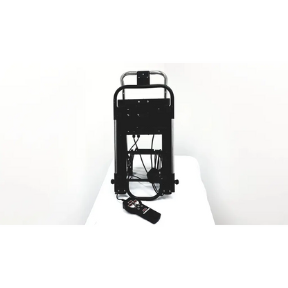 Black electric wheelchair lift with chrome handlebars and remote control by Furniss Corporation Phoenix 1850 Knee CPM
