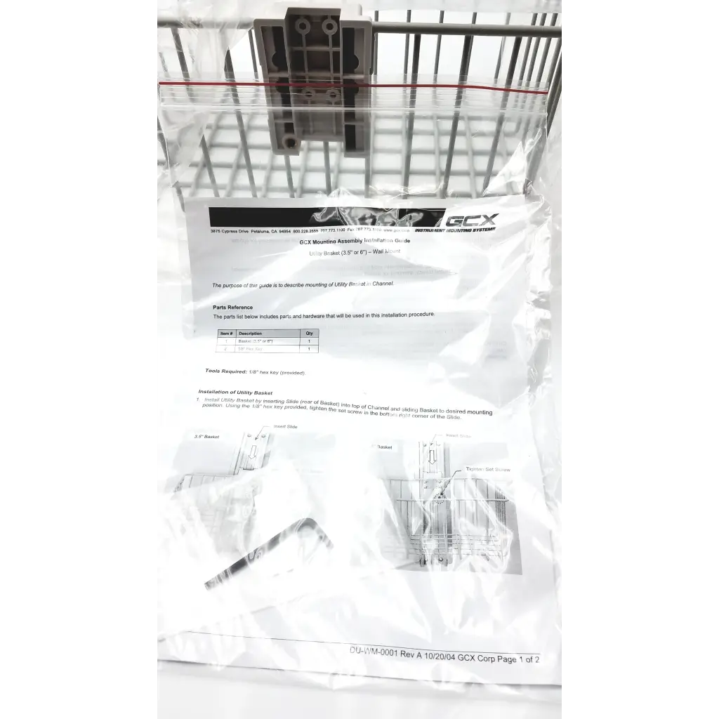 GCX Mounting Assembly DU-WM-001 Rev - Medical parts