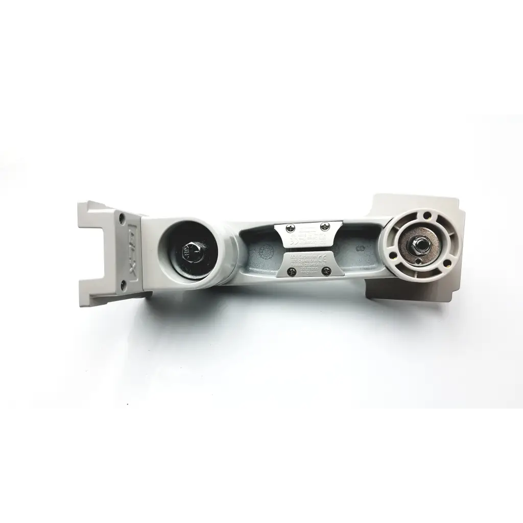 Gray metallic gcx wmm-0006-01 pivot arm with circular mounting hubs and central plate featuring screws