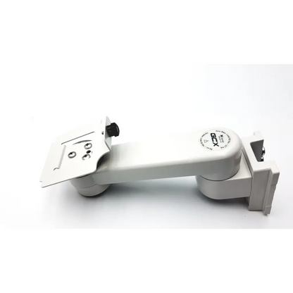 White plastic camera mount with adjustable arm and mounting plate for gcx wmm-0006-01 pivot arm use