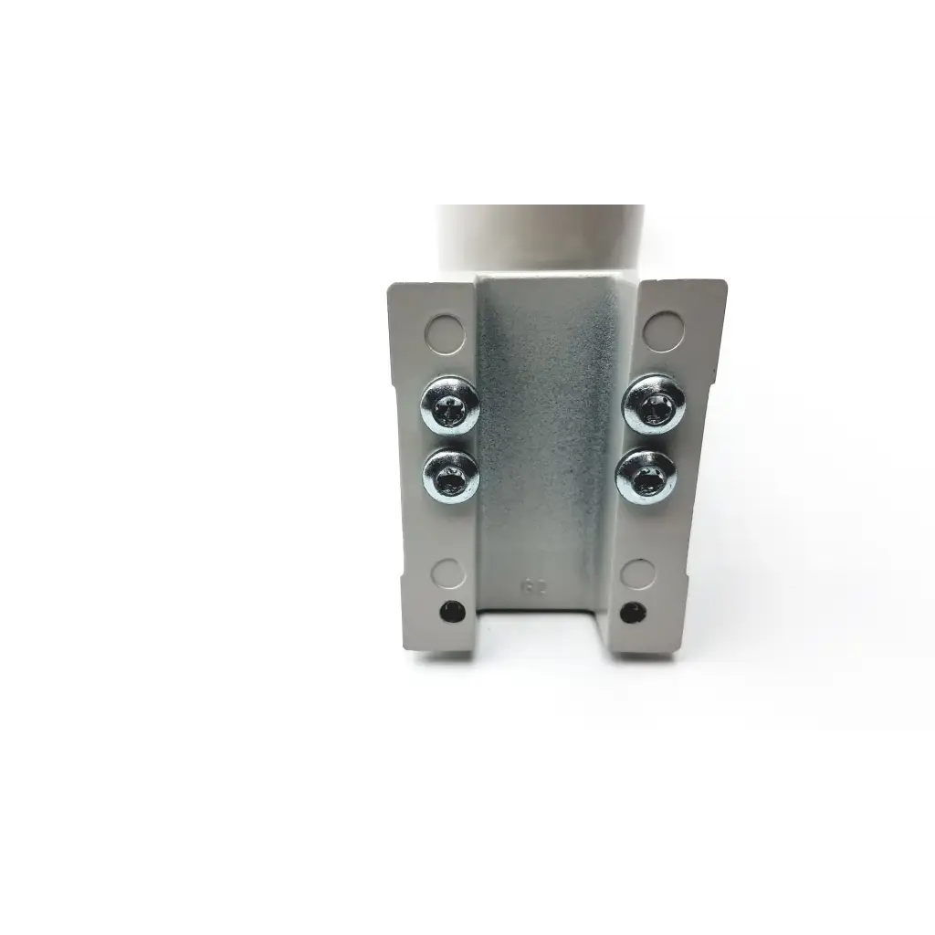 Silver metallic u-shaped bracket with four bolts securing its sides for gcx wmm-0006-01 pivot arm