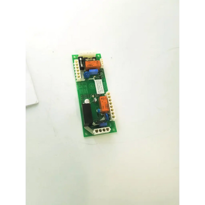 Green acpc board bbcb2-12 with orange and blue capacitors, black relay, white terminal blocks, and small label