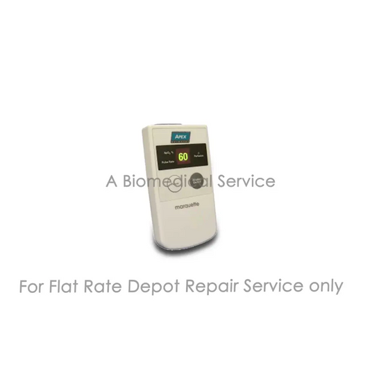 White apex pulse oximeter by masquerette showing digital readout 60 for ge apex oximeter repair service medical equipment flat-rate repair