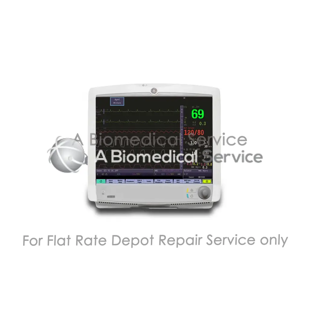 White ge b40 ecg and multiparameter monitor with digital vital signs screen for medical equipment repair service