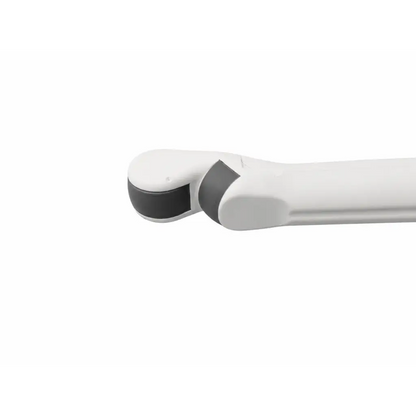 White and gray ergonomic handle of ge be9cs-d ultrasound transducer probe with smooth curved design biomed certified