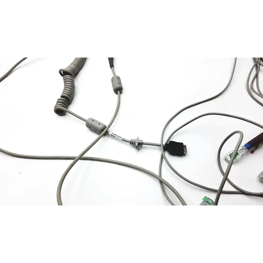 Gray coiled cable with gray plastic connectors and black usb connector for ge cam 14 hd acquisition module cam