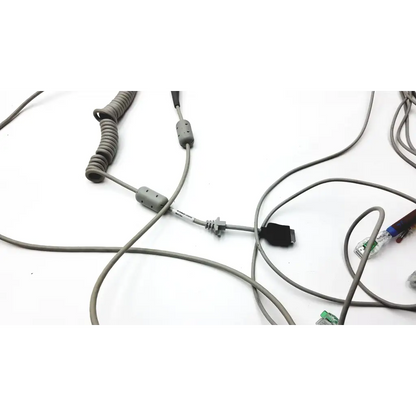 Gray coiled cable with gray plastic connectors and black usb connector for ge cam 14 hd acquisition module cam