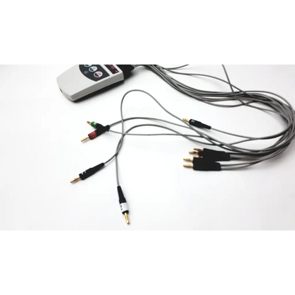 Gray medical-grade cable bundle with red and green rca connectors for ge cam 14 hd acquisition module cam hd g-bbhc2-4e