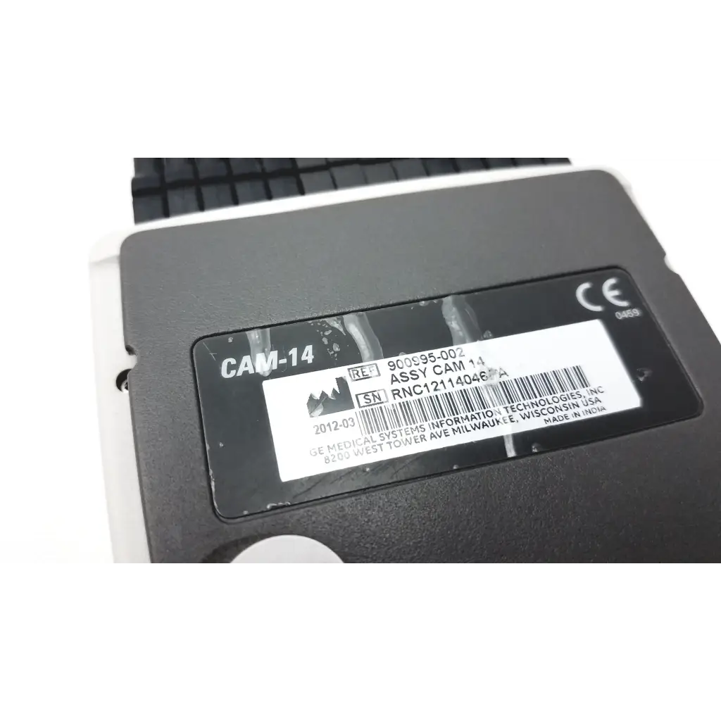 Black plastic module cam hd g-bbhc2-4e medical device labeled cam 14 with serial number and manufacturer details