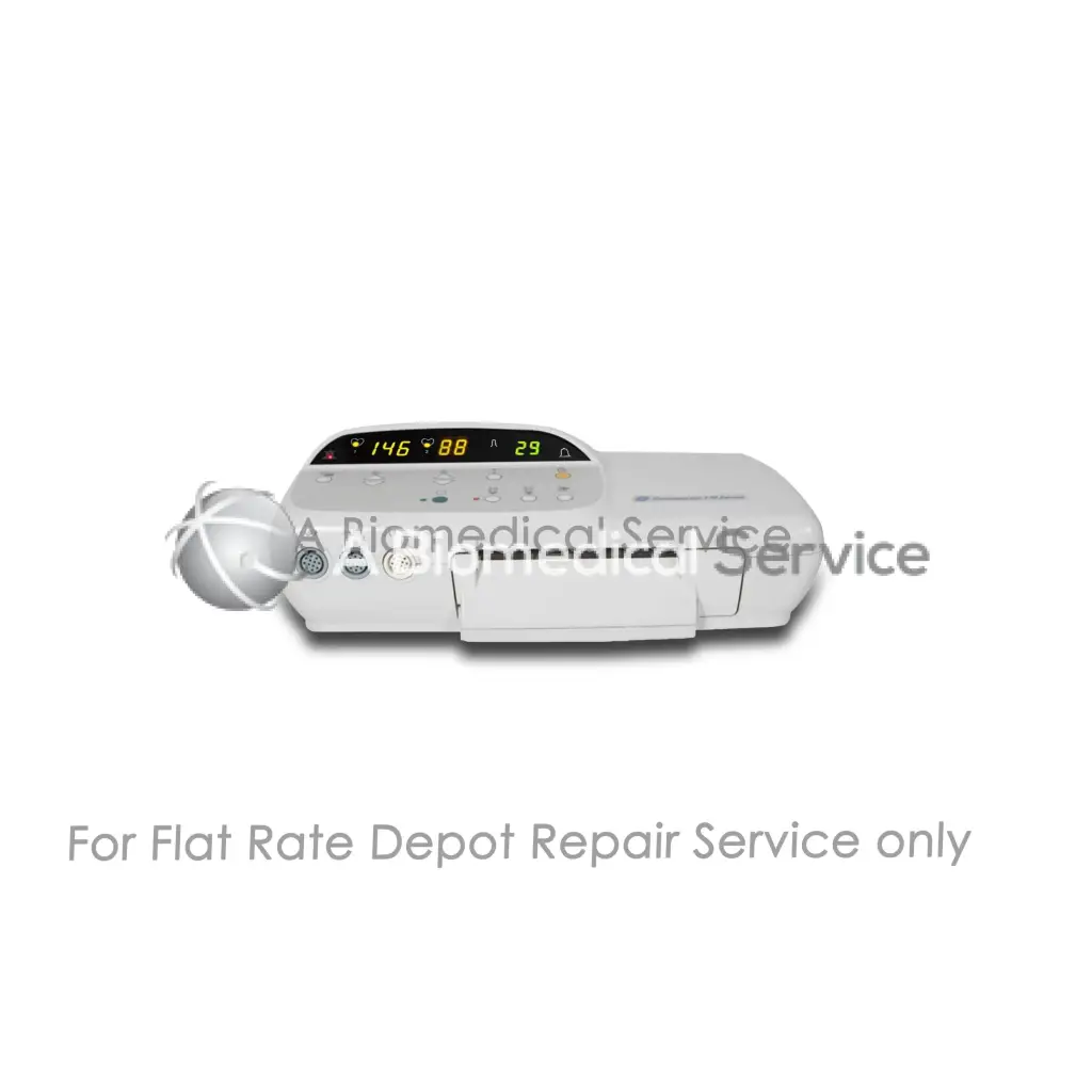 White medical device with digital display and control buttons for GE Corometrics 170 series fetal monitors repair service