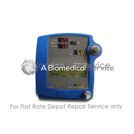 Blue critikon dinamap pro 100 vital signs monitor with digital display and buttons for medical equipment repair service