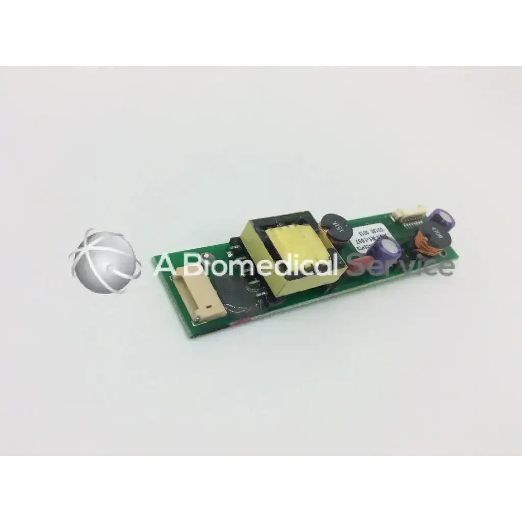 Green rectangular circuit board with black and yellow components and beige connector for ge dash 4000 patient monitor lcd display