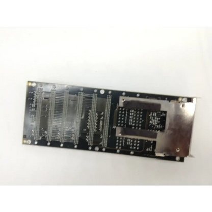 Black rectangular circuit board with silver metallic components and soldered connectors for datex ohmeda adu s 5-b