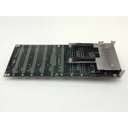 Black datex ohmeda adu printed circuit board with silver connectors and metal bracket assembly for s5-b mother board
