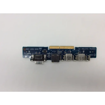 Blue circuit board with gold pcie connector and usb ports on back of engstrom carestation cs ventilator aisys model