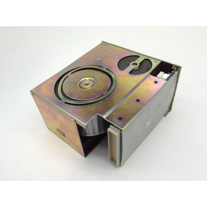 Rectangular metal housing with brushed finish and cutouts showing components in datex ohmeda engstrom f-cu8-28-03 unit