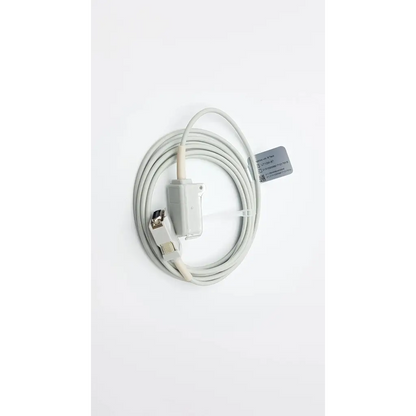 White medical-grade usb masimo compatibility interface cable with rectangular connector and metallic tag attached