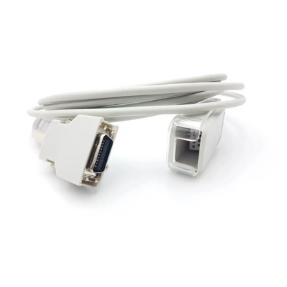 White coiled db9 serial masimo compatibility interface cable with plastic connectors for ge healthcare use