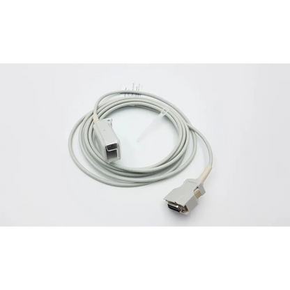 Gray masimo compatibility interface cable u7m10m-87 with two connectors including metallic plug for ge healthcare use
