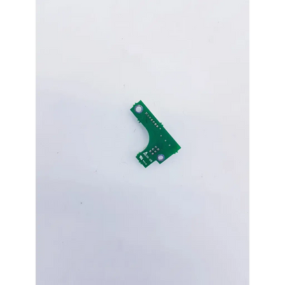 Green rectangular electronic circuit board with curved cutout for mac series printer motor featuring spacelabs mpc860 cpu