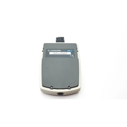Gray and beige GE marquette CAM 14 m2mf8944p acquisition module fiber optic cable tester with black connector on top