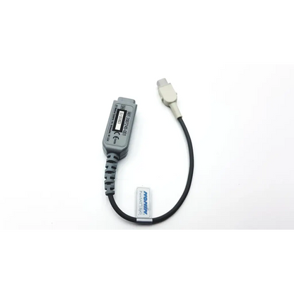 Gray plastic medical connector cable with black cord beige plug labeled innovatec for ge medical apexpro ch nonin xpod oximeter