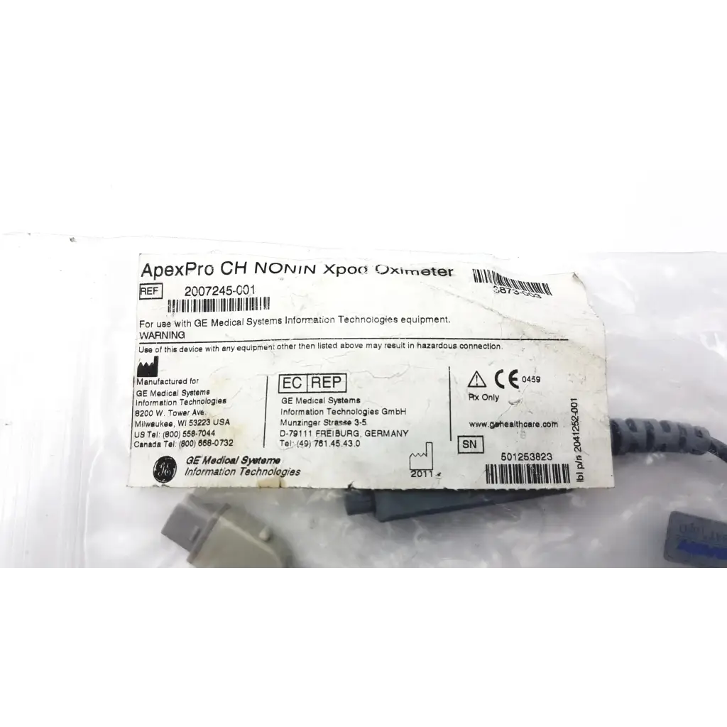 Load image into Gallery viewer, GE Medical 2007245-001 ApexPro CH Nonin Xpod Oximeter