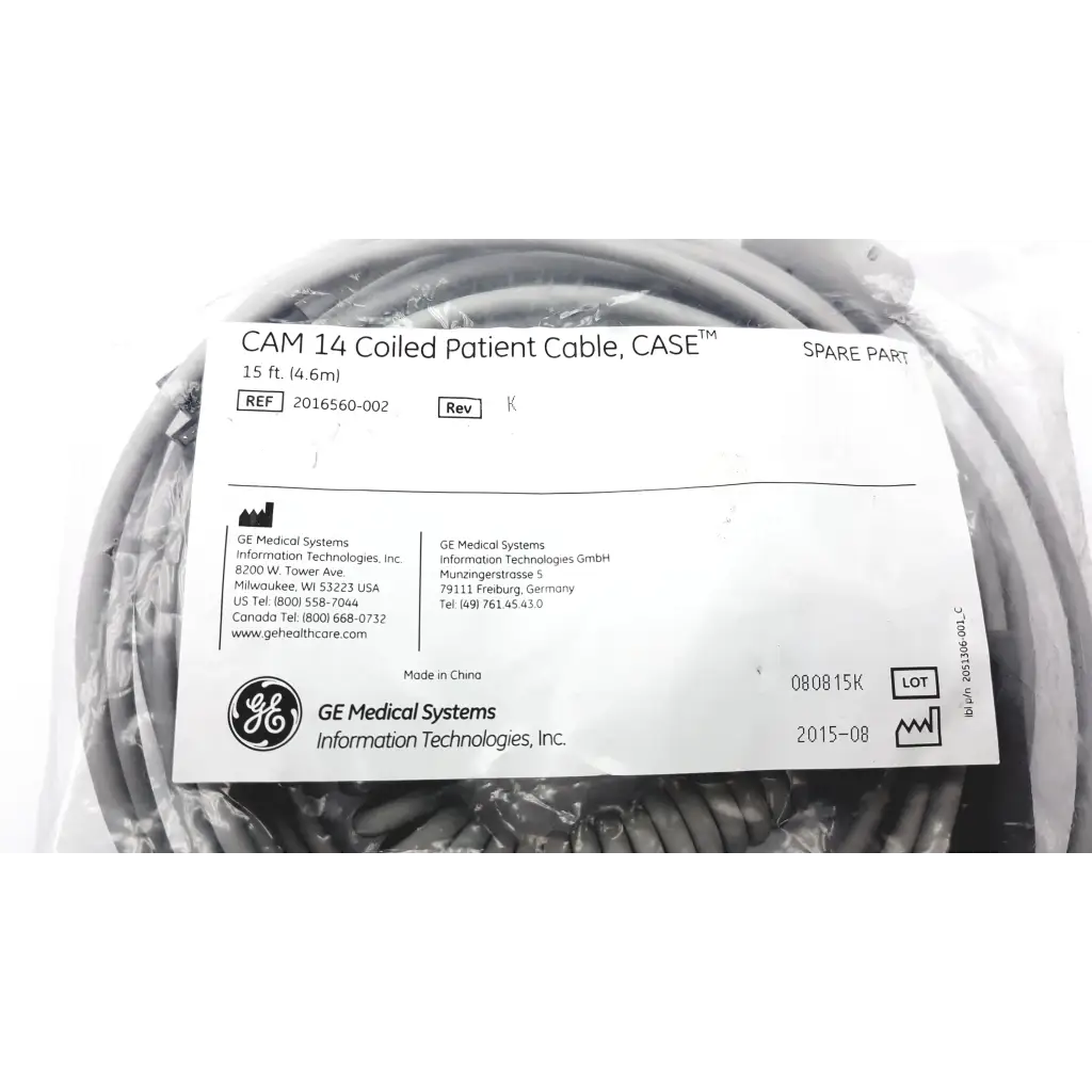 Load image into Gallery viewer, GE Medical 2016560-002 Cam 14 Coiled Patient Cable - parts
