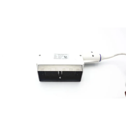 Ge medical system 2298593 rev 0 ultrasound transducer with white and black textured grip handle for medical use