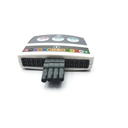 Gray ge medical system cam-14 900995-001 ecg acquisition module with color-coded electrode connectors and black cable front