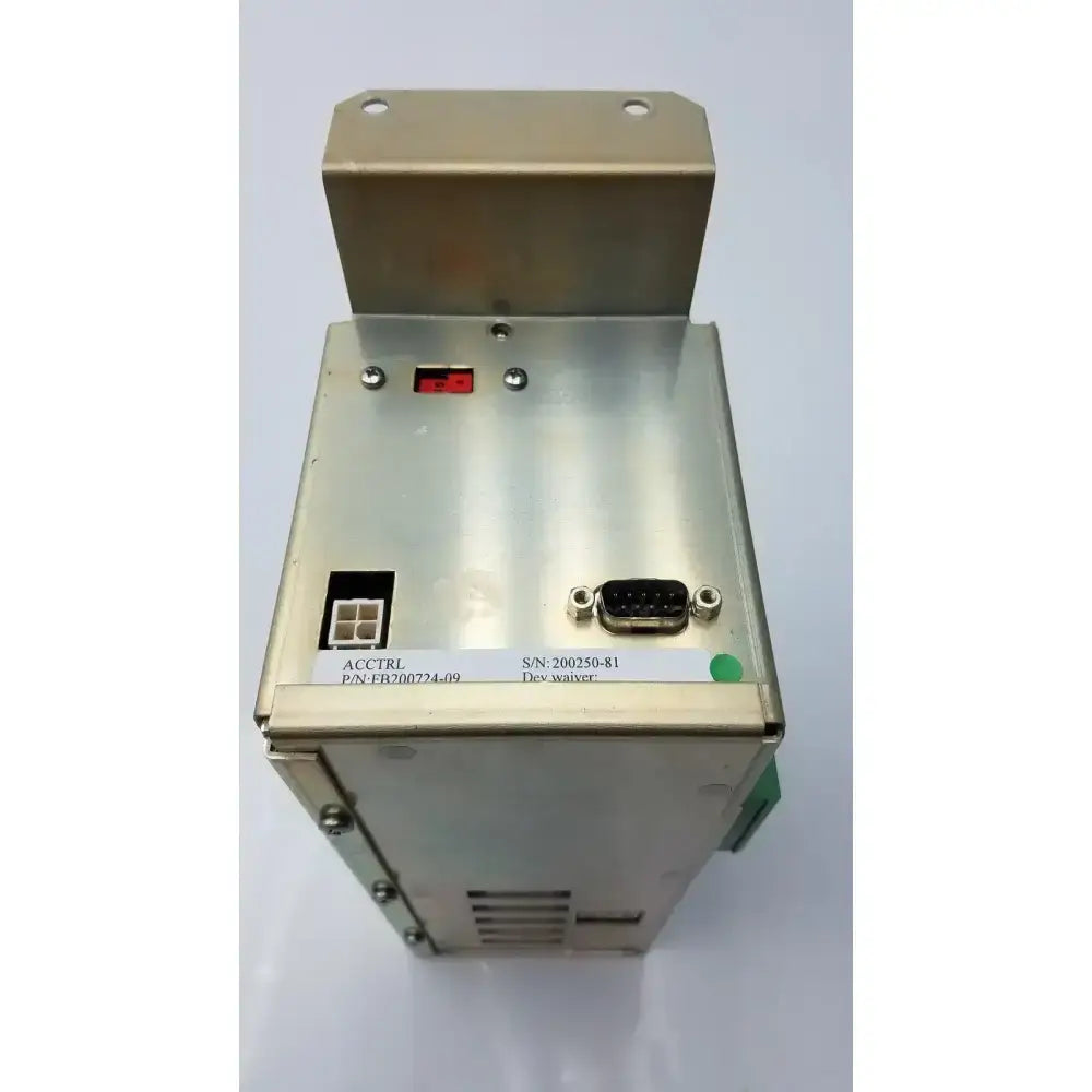 Silver metallic ge medical vivid 7 pro power supply with red indicator light and black db9 serial port connector