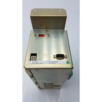 Silver metallic ge medical vivid 7 pro power supply with red indicator light and black db9 serial port connector