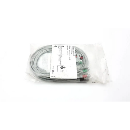 Gray ge multi-link leadwire set with colored connectors and label for medical use 414556-005 5 leadwire set grabber AHA