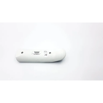 White plastic back side of neonatal solar 8000m remote with two screws and label for medical monitoring use