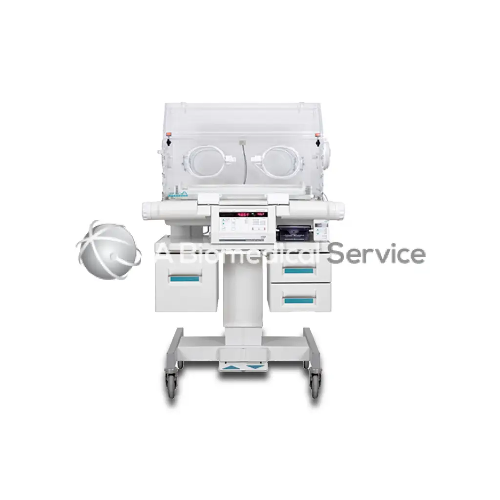 White medical incubator with transparent panels and digital control panel in ohmeda care plus 4000 model