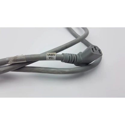 Gray power cord with 13a 250v angled plug and ribbed connector housing from ge power cords 405535-006 ad4-168