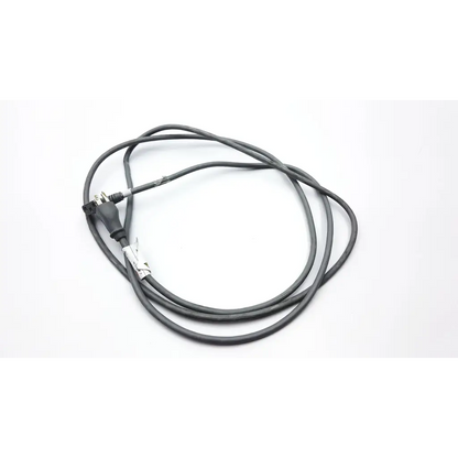 Black coiled power cord with three-prong plug and white label for ge power cords 405535-006 ad4-168 2923sm