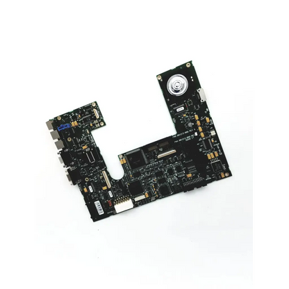 Black laptop ecg mainboard bbdg2-5 801213-006 rev a with silver circular speaker and electronic components