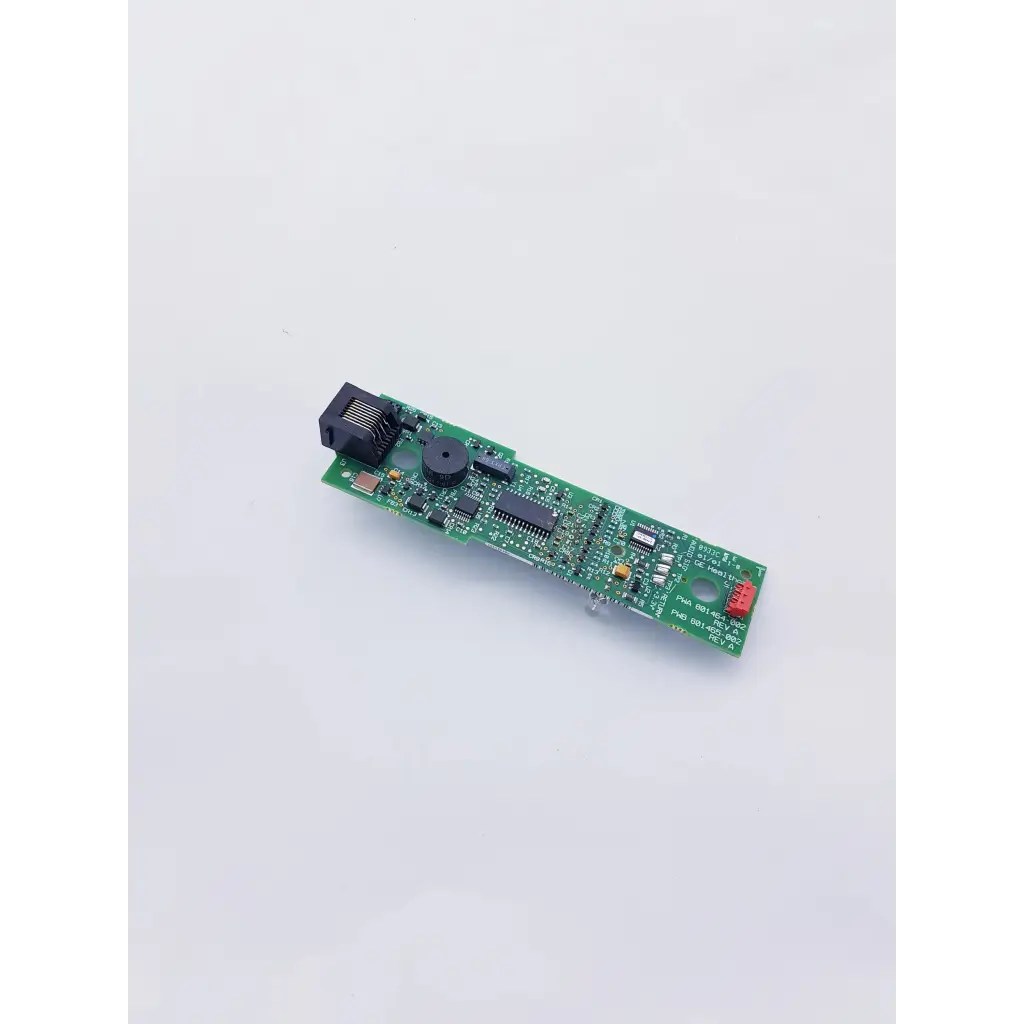 Green printed circuit board with black and red components for ge solar 8000i adult patient monitor remote control board